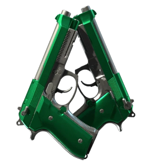 Dual Berettas | Emerald (Minimal Wear)