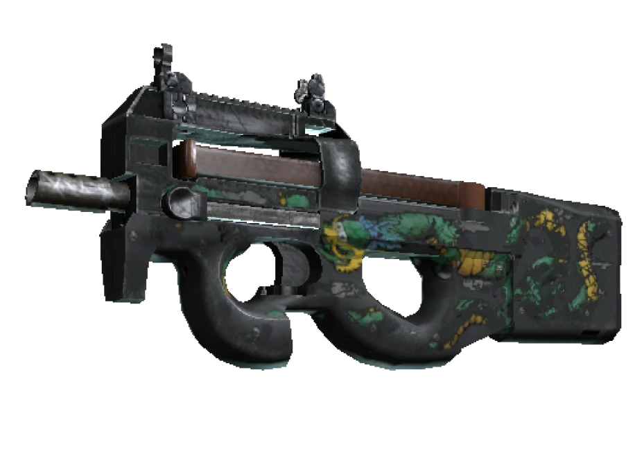 StatTrak™ P90 | Emerald Dragon (Battle-Scarred)