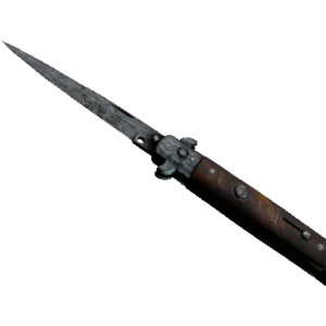 ★ Stiletto Knife | Damascus Steel (Battle-Scarred)