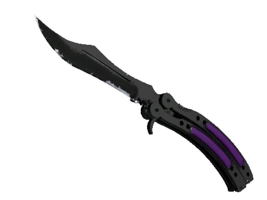 ★ StatTrak™ Butterfly Knife | Ultraviolet (Well-Worn)