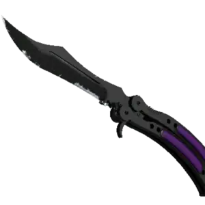 ★ StatTrak™ Butterfly Knife | Ultraviolet (Well-Worn)